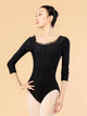 Ballet Lace Square Collar Dance Practice Clothes Long-sleeve Leotard - Dorabear