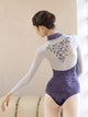 Ballet Long Sleeved V-neck Elastic Mesh Sleeve Leotard Practice Clothes - Dorabear - The Dancewear Store Online 