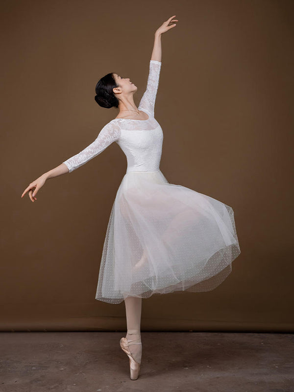 Ballet Long Sleeved Velvet Backless Round Neck Leotard Dance Practice Clothes - Dorabear - The Dancewear Store Online 