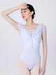 Ballet Lotus Leaf Collar Crepe Splicing Leotard High-crotch Practice Clothing - Dorabear