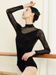 Ballet Mesh Long Sleeved Round Neck Leotard Dance Practice Clothes - Dorabear