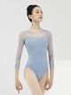 Ballet Mesh Patchwork Long Sleeved Basic Training Leotard - Dorabear