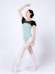 Ballet Mesh Round Neck Splicing Leotard High-Crotch Practice Clothes - Dorabear