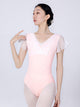 Ballet Mesh V-neck Stitching Leotard High-crotch Gymnastics Suit - Dorabear