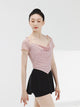 Ballet Practice Clohtes Fake Two-piece Swing Collar Short Top - Dorabear