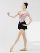 Ballet Practice Clohtes Fake Two-piece Swing Collar Short Top - Dorabear