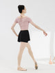 Ballet Practice Clohtes Fake Two-piece Swing Collar Short Top - Dorabear