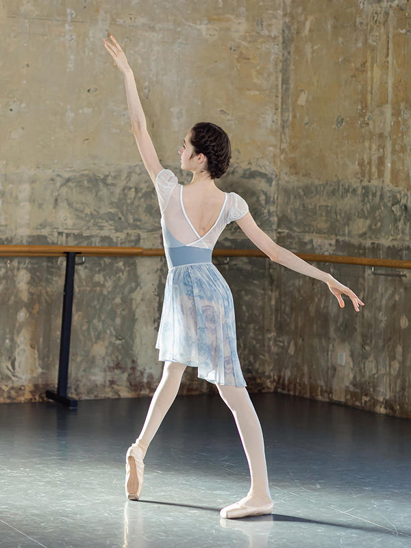 Ballet Practice Clothes Bubble Short Sleeves Embroidered Dance Leotard - Dorabear - The Dancewear Store Online 