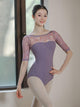 Ballet Practice Clothes Mesh Patchwork Medium Sleeved Leotard - Dorabear - The Dancewear Store Online 