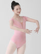 Ballet Practice Clothes Round Neck Short Sleeved Mesh High Crotch Leotard - Dorabear