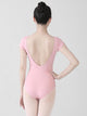 Ballet Practice Clothes Round Neck Short Sleeved Mesh High Crotch Leotard - Dorabear