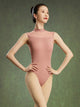 Summer Ballet Practice Suit High Crotch Standing Collar Sleeveless Leotard - Dorabear - The Dancewear Store Online 
