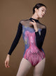 Ballet Printed Long Sleeved Training Suit Pearl Button High-end Leotard - Dorabear - The Dancewear Store Online 