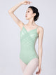 Ballet Shirring Suspender Leotard Mesh High-crotch Practice Clothes - Dorabear