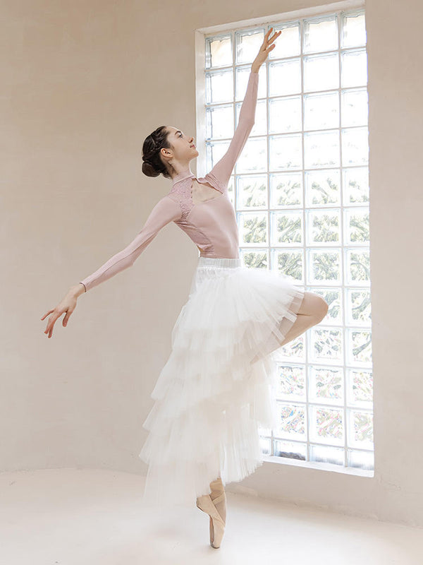Ballet Small High Necked Long Sleeved Backless Leotard Dance Practice Suit - Dorabear - The Dancewear Store Online 