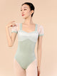 Ballet Square Neck Crepe Panel Leotard Practice Clothes - Dorabear