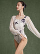 Ballet Square Neck Patchwork Long Sleeved Leotard Dance Practice Suit - Dorabear - The Dancewear Store Online 