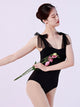 Ballet Strap French Bowknot Mesh Sling Leotard Basic Training Performance Clothes - Dorabear