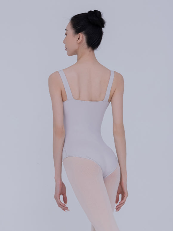 Ballet Suspender Training Suit High Crotch Round Neck Leotard - Dorabear