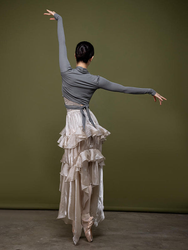 Ballet Warm Cardigan Training Clothes Dance Long Sleeved Short Top - Dorabear - The Dancewear Store Online 