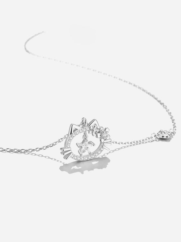 Cat Pure Silver Necklace Light Luxury Unique Silver Ornament Girl's Birthday Gift - Dorabear - The Dancewear Store Online 