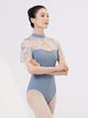 Cheongsam Collar Mesh Printed Ballet Dance Leotard Practice Clothes - Dorabear