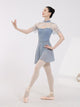 Cheongsam Collar Mesh Printed Ballet Dance Leotard Practice Clothes - Dorabear