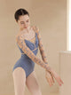 Colored Mesh Embroidered Long Dleeved Leotard Ballet Dance Training Suit - Dorabear - The Dancewear Store Online 