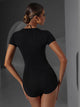 Deep V-neck Strap Design Leotard Latin Dance Training Clothes - Dorabear