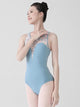 Fragmented Lace Patchwork Suspender Backless Ballet Leotard Training Suit - Dorabear