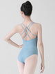 Fragmented Lace Patchwork Suspender Backless Ballet Leotard Training Suit - Dorabear