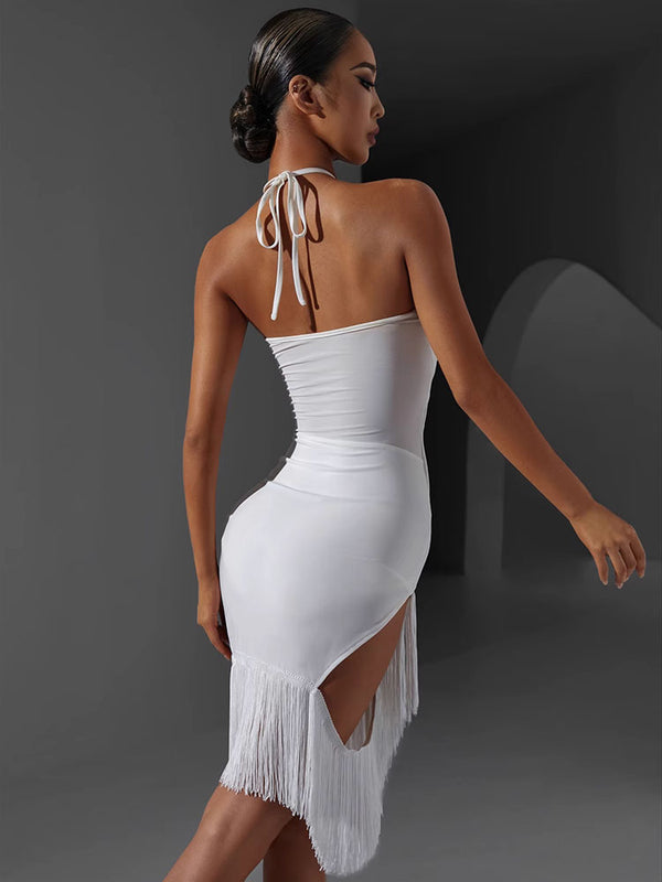 Fringe Dress Hollow Design Latin Dance Exercise Clothes - Dorabear