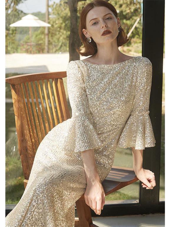 Gauze Sequin Gown Light Luxury Unique Prom Dress High-end Evening Dress Party Dress - Dorabear - The Dancewear Store Online 