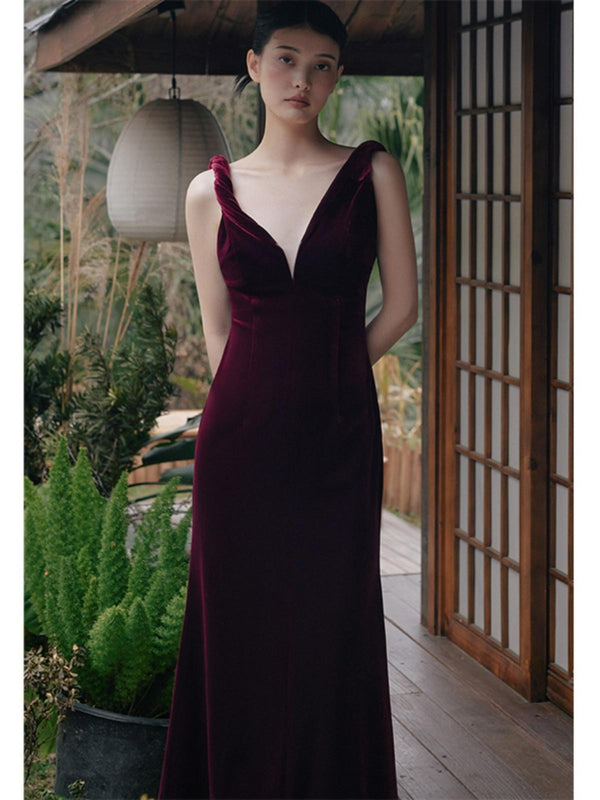 Heavy Industry High-end Velvet Gown Light Luxury Unique Prom Dress Formal Dress - Dorabear - The Dancewear Store Online 