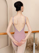 High hip color contrast suspender dance Boilersuit ballet training suit - Dorabear