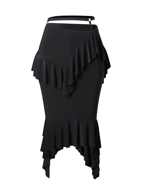 Hip Wrapped with underpants Layered Skirt Latin Dance Practice Clothes - Dorabear