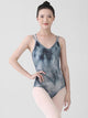 Ink Halo Dyed Strap Open Back High Crotch Ballet Leotard Training Suit - Dorabear