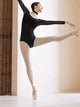 Jacquard Mesh Patchwork Neck Hanging Ballet Dance Training Leotard - Dorabear