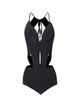 Latin Dance One-piece Hollow Out Leotard Backless Training Clothes - Dorabear