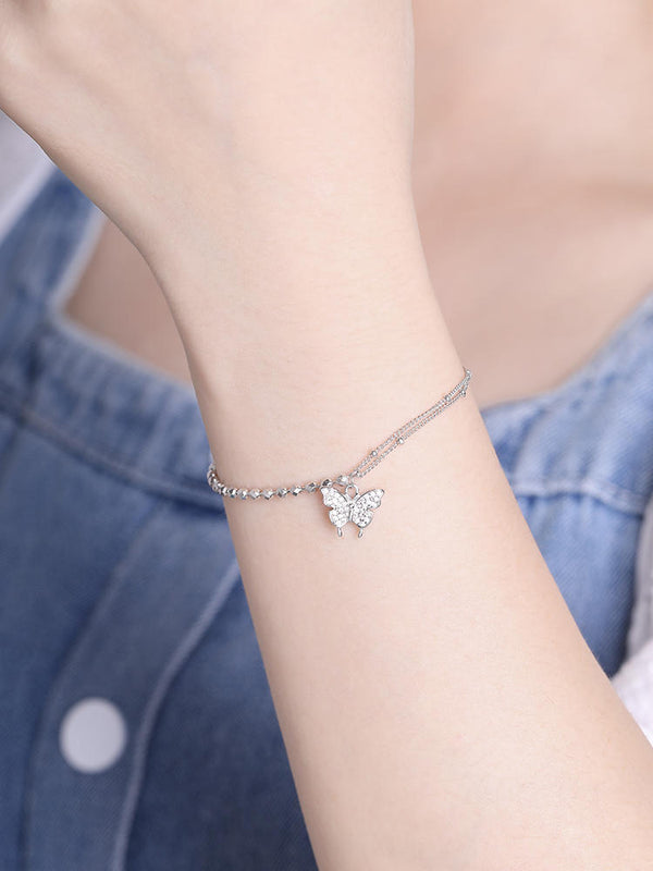 Little Butterfly Silver Bracelet Pure Silver Luxury Small Elegant Handicraft - Dorabear - The Dancewear Store Online 