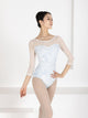 Long Sleeved Mesh Patchwork Round Neck Ballet Training Leotard - Dorabear