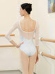 Long Sleeved Mesh Patchwork Round Neck Ballet Training Leotard - Dorabear