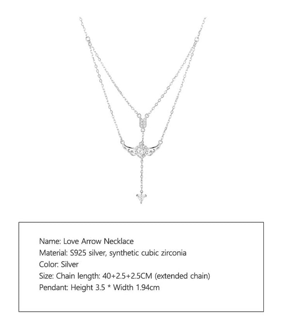 Love God's Arrow Pure Silver Necklace Light Luxury Small Popular Gift - Dorabear - The Dancewear Store Online 