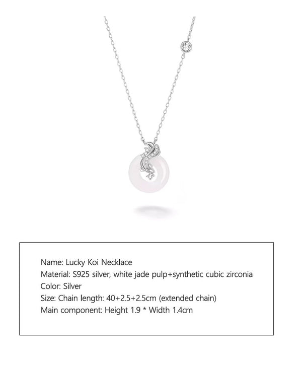 Lucky Koi Silver Necklace Light Luxury Pendant Clavicle Necklace - Dorabear - The Dancewear Store Online 