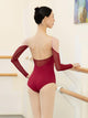 Mesh Spliced Open Back Training Suit Ballet Dance Lace Leotard - Dorabear