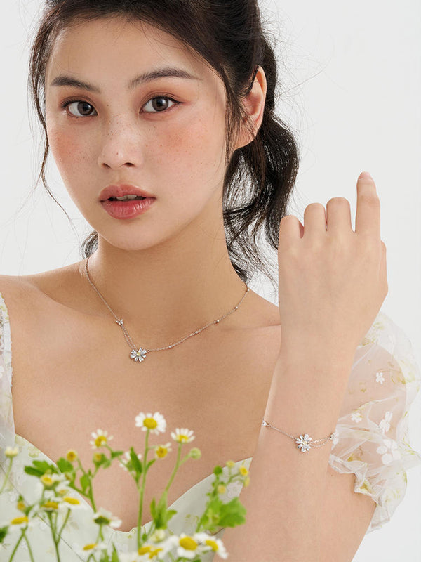 Daisy Sky Pure Silver Bracelet Light Luxury Niche Exquisite Bangle - Dorabear - The Dancewear Store Online 