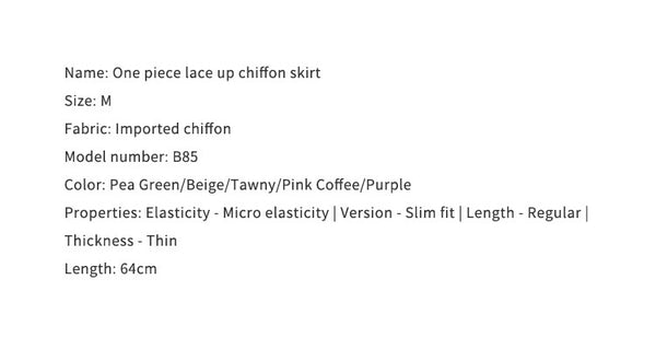 One Piece Lace Up Chiffon Half Skirt Ballet Practice Gauze Skirt - Dorabear