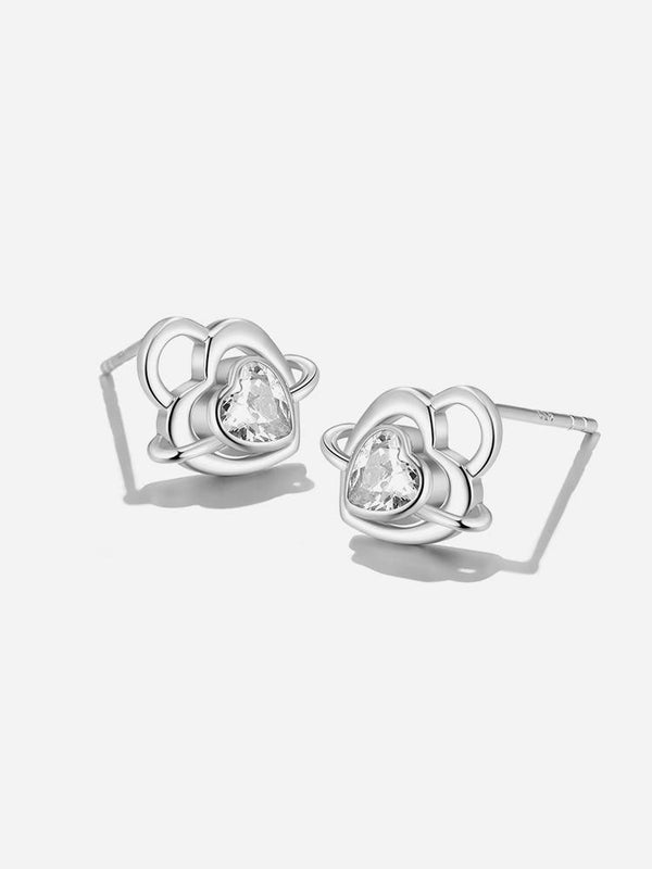Romantic Heart Lock Silver Ear Nail Unique Design Gisl's Birthday Gift - Dorabear - The Dancewear Store Online 