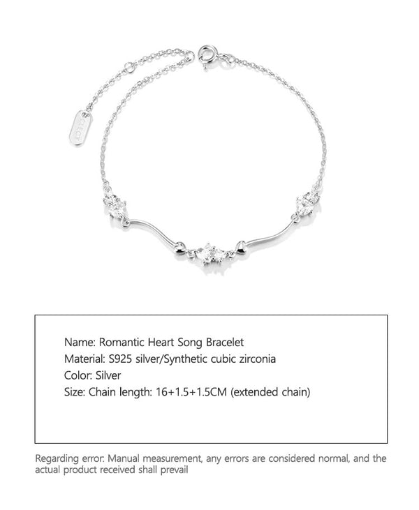 Romantic Heart Song Silver Bracelet Light Luxury Small Elegant Birthday Gift - Dorabear - The Dancewear Store Online 