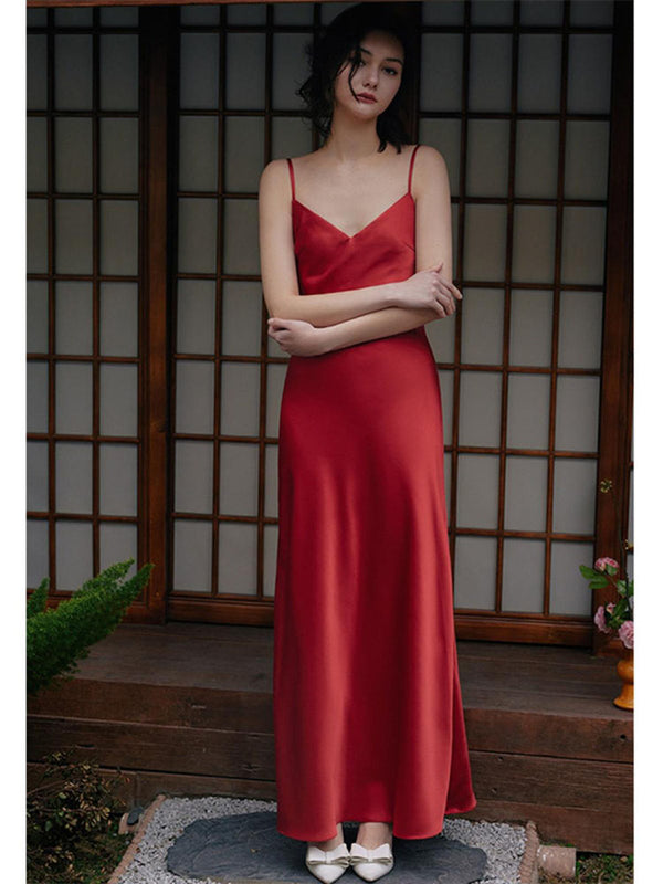 Satin Backless Dress High-end Sense Unique Light Luxury Evening Dress Formal Dress - Dorabear - The Dancewear Store Online 